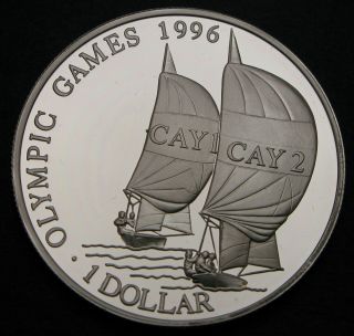 Cayman Islands 1 Dollar 1996 Proof - Silver - Olympics - Elizabeth Ii.  - 812