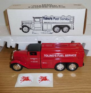 Ertl 1930 Diamond T Die - Cast Tanker Truck Bank 1:34 Scale Tolino 