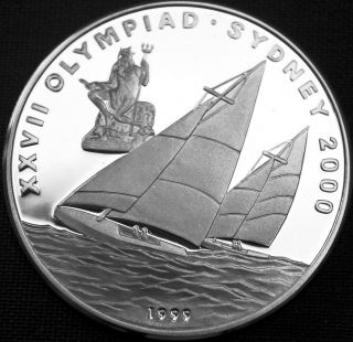 Laos 5000 Kip Silver Proof 1999 Sydney Olympics Sailing