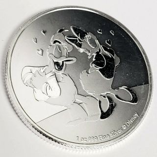 2021 Niue $2 Dollars Disney 1oz.  999 Silver Donald & Daisy Bullion Coin 5nudd53