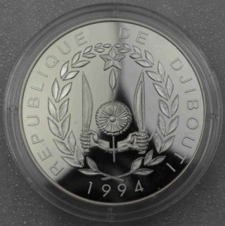 Djibouti 100 Francs 1994 Endangered Wildlife Silver [1369 2