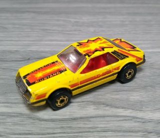 Vintage 1979 Hot Wheels Ford Mustang Turbo - Yellow Blackwall Fox Body Hot Ones