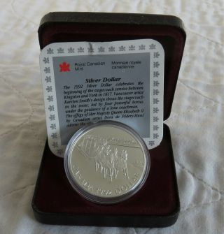 Canada 1992 Stagecoach Silver Proof Dollar - Boxed/coa