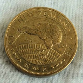 Edward Viii 1937 Zealand Golden Alloy Proof Pattern Florin - Mintage 18