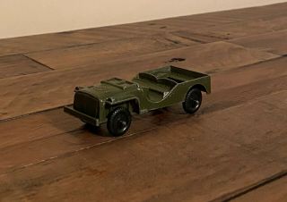 Vintage Tootsietoy Army Jeep Diecast Metal Toy Car