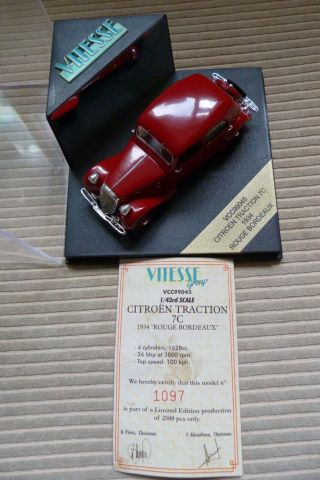 Citroën Traction 7c By Vitesse 1/43 And Boxed - Rouge Bordeaux