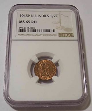 Netherlands East Indies (indonesia) 1945 P 1/2 Cent Ms65 Red Ngc