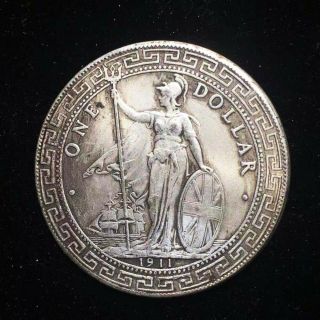 1911 British China Hong Kong Silver Trade Dollar Coin Medal Commemorative Coins