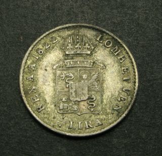 Lombardy Venetia (austrian) 1/4 Lira 1822 M - Silver - Franz I.  - Vf/xf - 1915