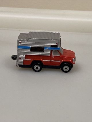 Vintage Micro Machines Red Chevrolet Pickup Camper Galoob 1990 Toy Truck