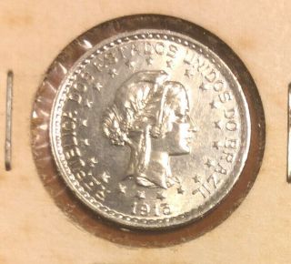 1913 A Brazil 500 Reis.  900 Silver State - 63 Collectible Coin Km 513