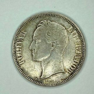 Venezuela 1911 5 Bolivares Silver