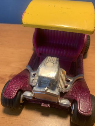 Vintage TONKA HOT HAULER Model T Hot Rod Truck Hemi Purple Yellow Metal Vehicle 2