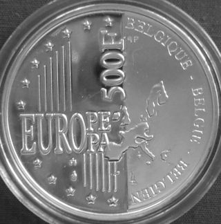 Belgium 500 francs silver proof 1999 Brussels Cultural Capital European Union 2