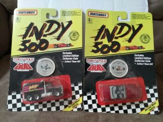 Matchbox Indy 500 Official Pace Car & Indy Racing Fuel Truck On Cards