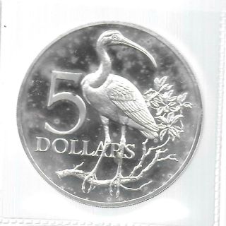 Trinidad & Tobago 1972 5 Dollars Sterling Silver Coin Km - 15 Choice Proof