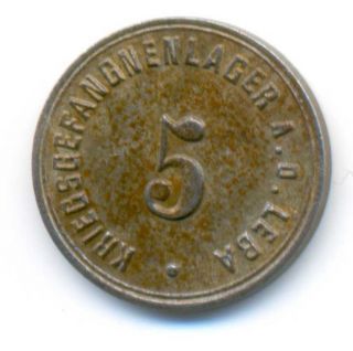 Germany Wwi German Prisoners Camp A.  D.  Leba Notgeld Iron Coin 5 Pfennig Xf