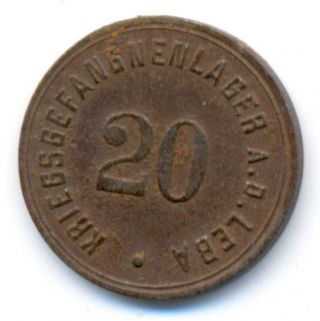 Germany Wwi German Prisoners Camp A.  D.  Leba Notgeld Iron Coin 20 Pfennig Vf