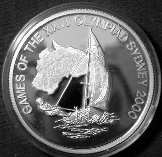 Liberia 10$ Silver Proof 2000 Sydney Olympic Games - Sailing - Watersports