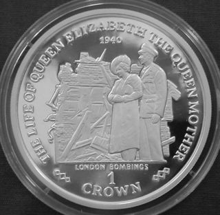 Gibraltar 1 Crown Silver Proof 2000 World War Ii Queen Mother London Bombings