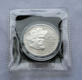 2012 Canada Silver $20 Dollar Diamond Jubilee Coin In Capsule
