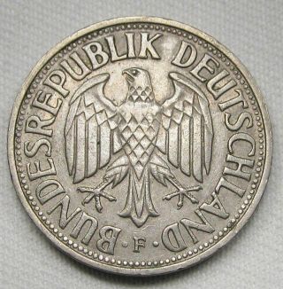 1956 - F Germany 1 Mark Xf Coin Ad942