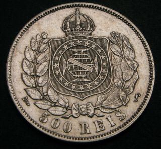Brazil 500 Reis 1868 - Silver - Pedro Ii.  - Vf/xf - 1570