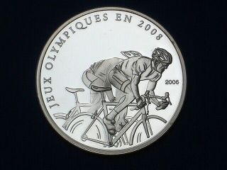 Congo 10 Francs Silver Proof 2006 Beijing Olympic Games Cycling