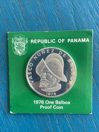 1976 Republic Of Panama One Balboa Proof Coin - Sterling Silver - Franklin