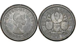 1 Crown 1953 Southern Rhodesia (zimbabwe) Silver Coin / King George Vi 27
