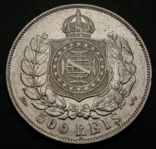 Brazil 500 Reis 1867 - Silver - Pedro Ii.  - Xf/aunc - 1624