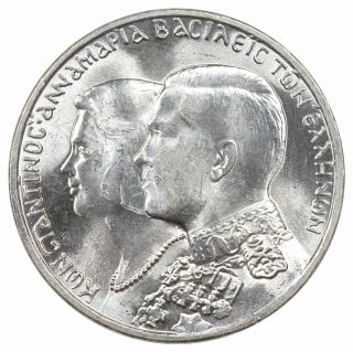 1964 Greece Constantine Ii 12 G Silver 30 Drachmai Coin Gem Bu