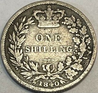 Great Britain - Queen Victoria - Silver Shilling - 1840 - Km - 734.  1