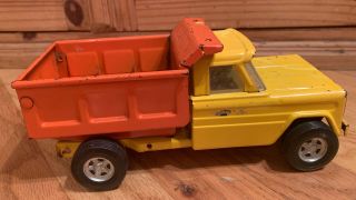 Vintage Structo Hom - Pah Trucks Dump Truck Yellow Orange Pressed Steel Orange