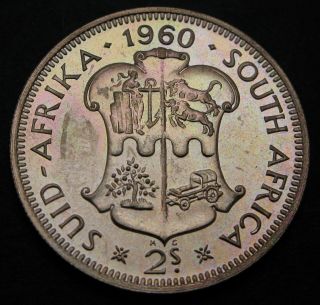 South Africa 2 Shillings 1960 Proof - Silver - Elizabeth Ii.  - 2962