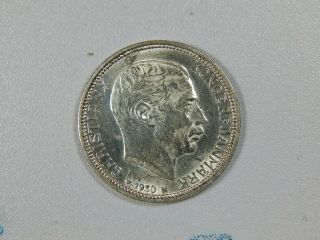 Denmark 1930 2 Kroner King 60th Birthday Silver
