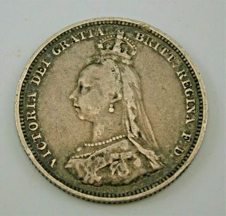 Great Britain 1887 Queen Victoria Silver Shilling