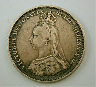 Great Britain 1887 Queen Victoria Silver Shilling 2