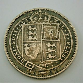 Great Britain 1887 Queen Victoria Silver Shilling 3