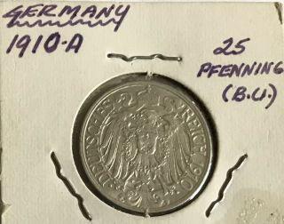 Germany 1910 - A 25 Pfennig,  Bu,  Km 18