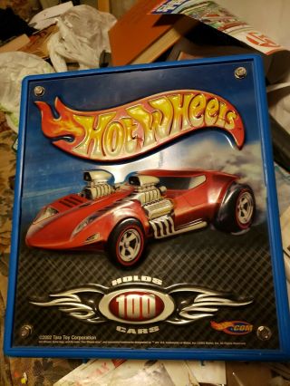 Hot Wheels Speed Shop Holds 100 Cars Blue Carrying Case W Wheels 2002 Mattel