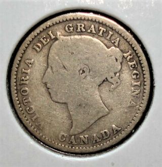 1893 Silver Canadian Dime,  " Flat - Top 3 ",  Better Date