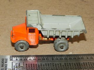 Matchbox Lesney 6a Quarry Truck Orange & Grey W/ Grey Metal Wheels
