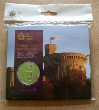 2017 United Kingdom Royal House Of Windsor Centenary £5five Pound Coin Pack