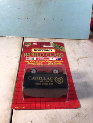 Vintage 1993 Matchbox Toys World Class 33 Cadillac Allante On Card