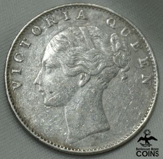 1840 British - India Rupee Silver East India Company Victoria Coin Km 457.  12