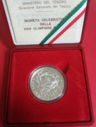 R Italy 500 Silver Lire 1988 R Olympic Games Seul Seoul Unc/bu Proof