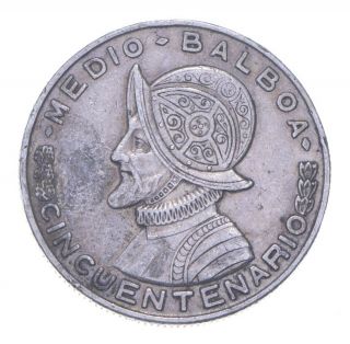 Silver - World Coin - 1953 Panama 1/2 Balboa - World Silver Coin 675