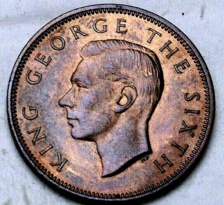 1953 Zealand Half Cent Bu/ Unc.  R6i - 52 - 368