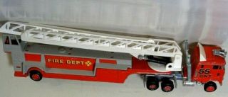 VINTAGE Majorette Movers Fire Dept.  FDNY 55.  612 Ladder Semi Truck 3